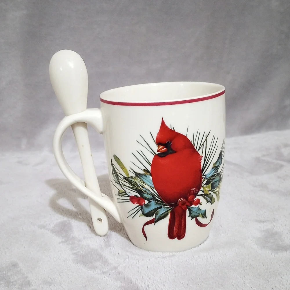 Lenox Winter Greetings Cardinal Hot Cocoa Mug & Spoon